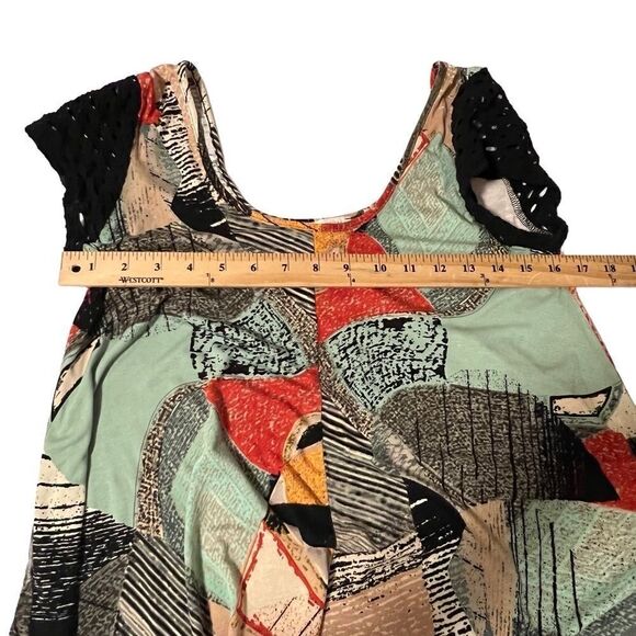 Anthropologie Weston Shirt with Black Lace Cap Sleeves. Sz Small Great Condition - Picture 10 of 12